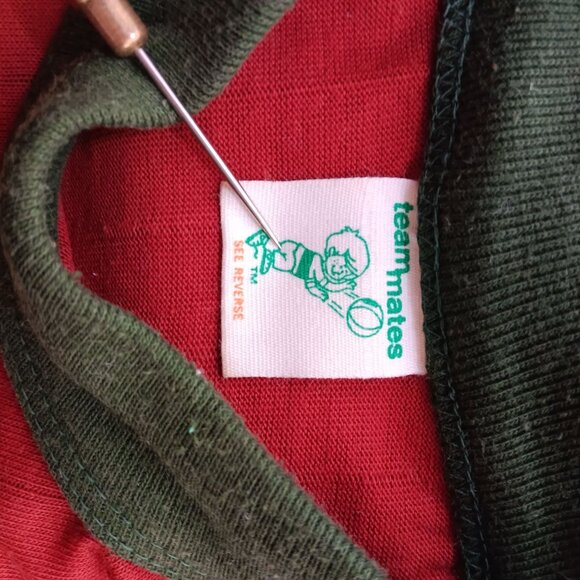 Boys 6/8 True Vintage Single Stitch T-Shirt Embroidered Basketball Hoop Ringer - Picture 3 of 6